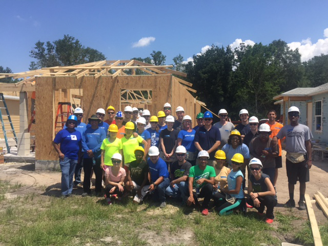 EMPLOYEES FROM THREE CORRECT CRAFT COMPANIES (AKTION PARKS, NAUTIQUE BOATS, ORLANDO WATERSPORTS COMPLEX) VOLUNTEER WITH HABITAT FOR HUMANITY