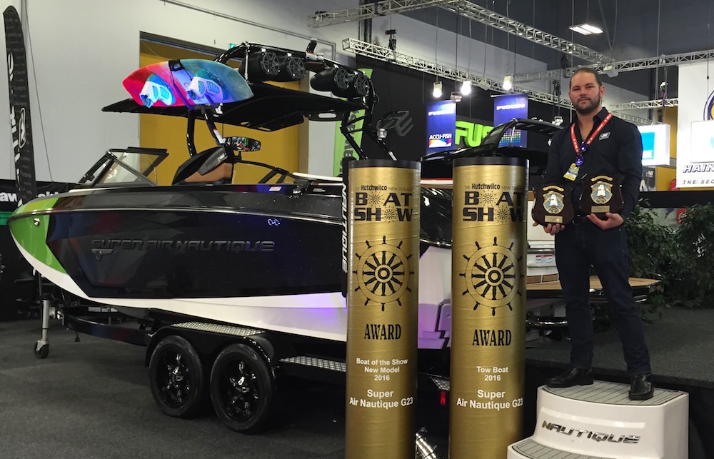 THE SUPER AIR NAUTIQUE G23 WINS 2016 BEST TOWBOAT AND NEW MODEL OF THE YEAR AT HUTCHWILCO NEW ZEALAND BOAT SHOW